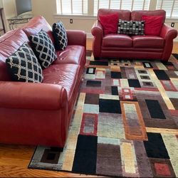 Real Leather Sofas Set