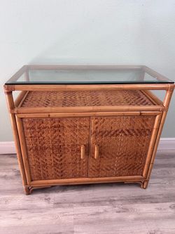 Vintage rattan dresser