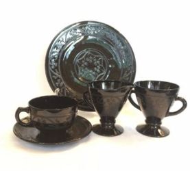 Clover lead Black Depression Glass by Hazel Atlas