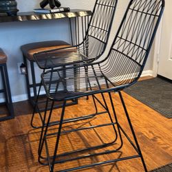  Black Industrial Style Stools