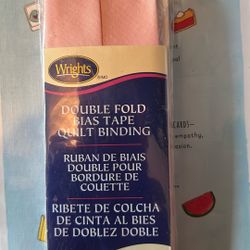 Wrights Double Fold Bias Tape Quilt Binding Pink