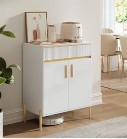 Buffet Cabinet with Storage, Sideboard Storage with Drawers, Doors, Adjustable Shelf, Fluted Drawer Front, Accent Cabinet, for Living Room, Modern, Cl