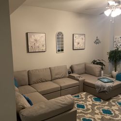 Sectional Sofa with Charging Station