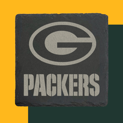 Green Bay 4pc Set Stone Coasters Laser Engraved