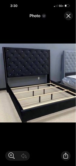 Black king size bed frame