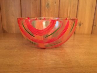 Hand painted glass bowl