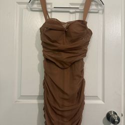 Oh Polly Brown Corset Dress