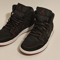 Air Jordan 1 Black and Red High-Top Sneakers Size 9