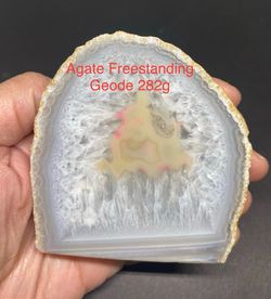 Agate Free Standing Geode Stone from Brazil 282g