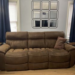 Faux Suede RECLINER Sofa Set