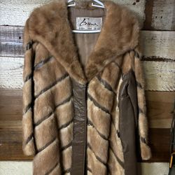 Vintage Evan’s Chicago Paris Milan Mink And Leather Coat