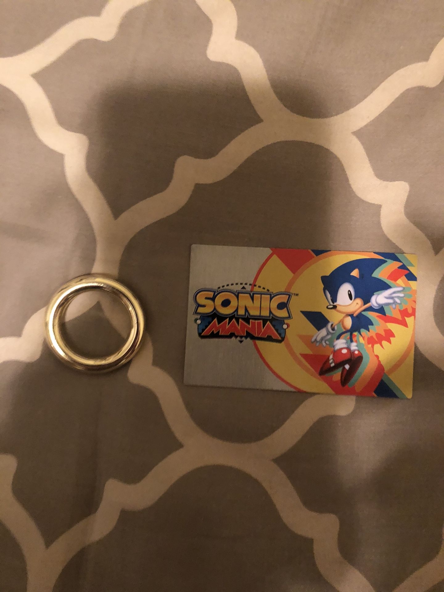 Official Sonic Mania Ring and Metal Card