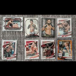  UFC top fighters of all time, auto/patch/silver/chrome 8 card lot.
