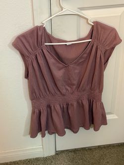 Dusty Rose Smocked Peplum Top