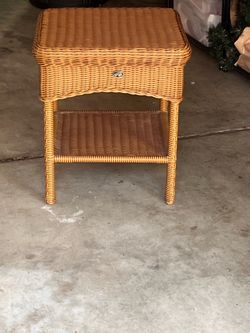 Wicker side table