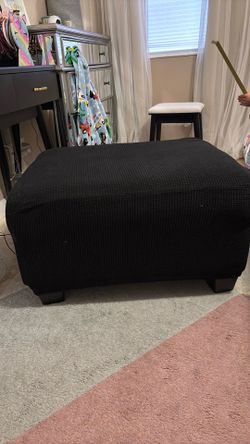 Ottoman with storage and black cover