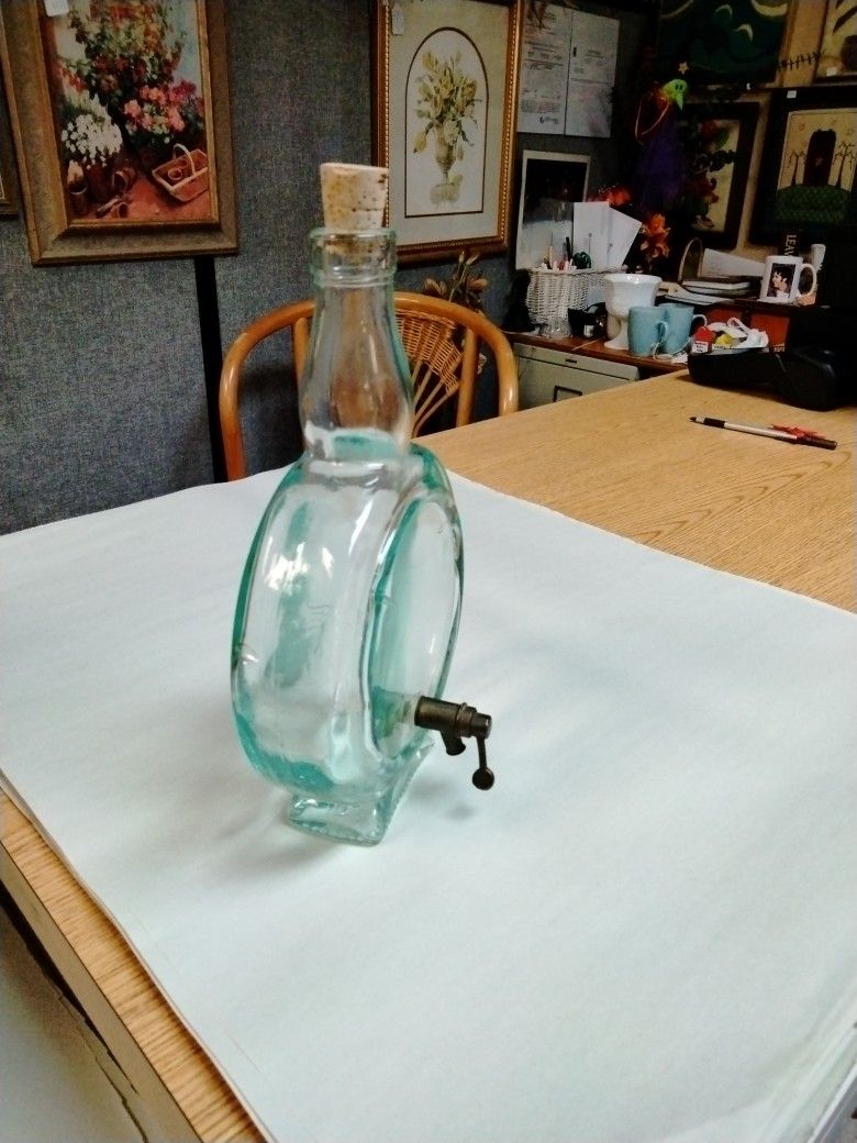 Vintage Antique Green Glass Bottle
