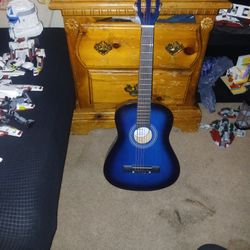 Blue Acoustic Guitar 
