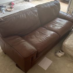 Brown Leather Couch 