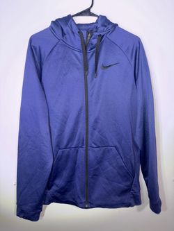 Nike Dri-FIT Full Zip Hoodie Mens Large Blue Training Sweatshirt Jacket Athletic