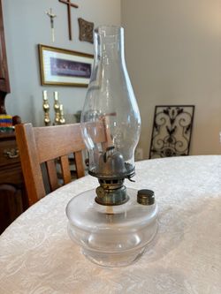 Old Glass Hurricane Lamp