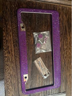 Purple Bling License Plate Frame