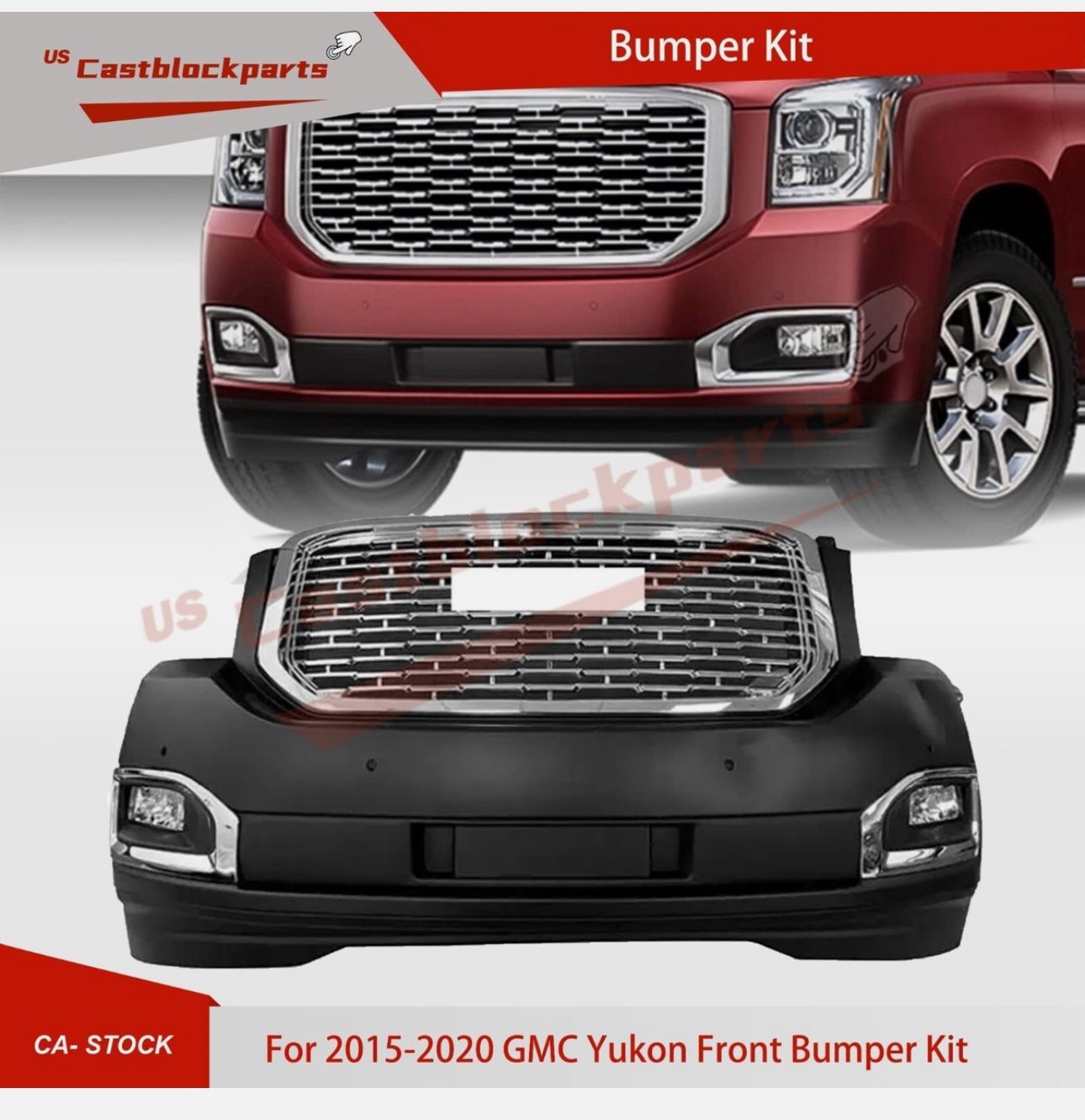 2015-2020 GMC Yukon Complete Front Bumper Cover Assembly Grille w/ Fog Light OEM