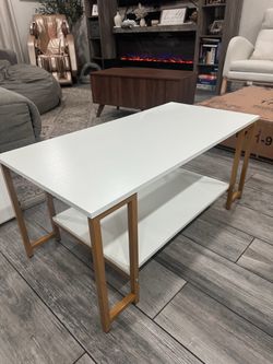 White and gold 2 tier Coffee Table