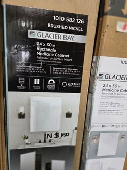 Glacier Bay 24x30 in Brushed Nickel Medicine Cabinet
