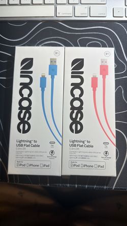 2 Lightning to USB Flat Cables 3'