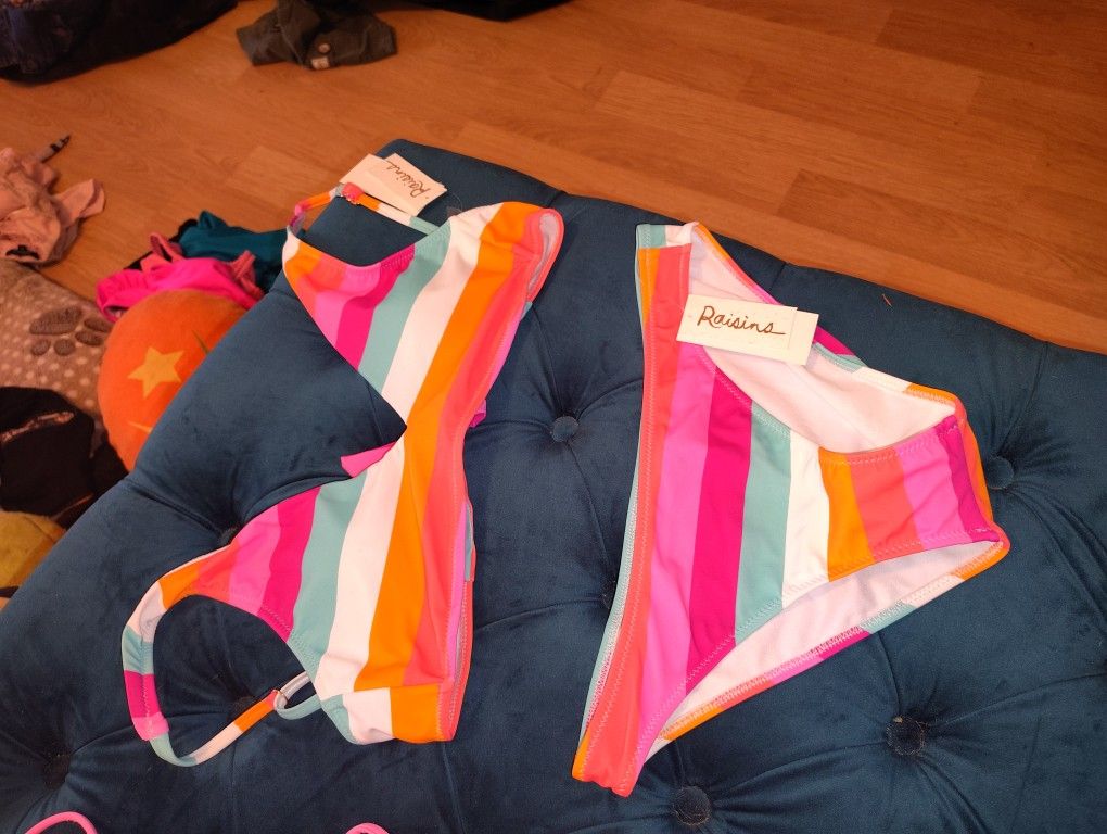 RAISINS brand Two Piece Colorful Summer Bikini Size Medium