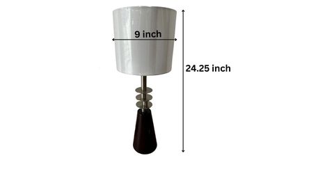 NY: Brown Modern Lamp with Brand New Shade