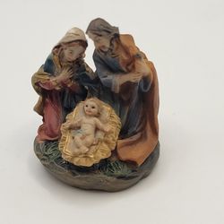 Vintage Miniature Resin Christmas Nativity Scene 1.75" Mary Joseph & Baby Jesus