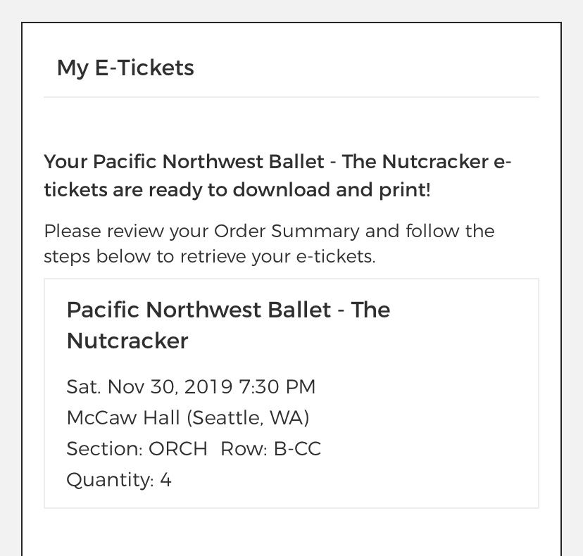Pacific Northwest Ballet- The Nutcracker November 30th at 7:30