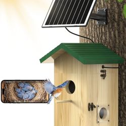 2K Night Vision & Auto Detect, App Wi-Fi,Bird Houses for Outside with Camera,Bird Nest with Camera,Green
