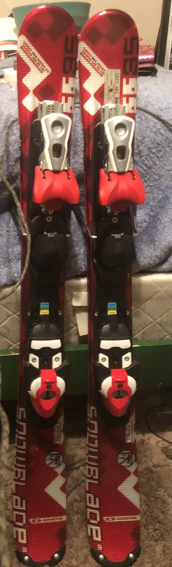 Salomon Snow blades, a type of short ski also known as ski blades or snow skates.
