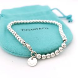 Tiffany & Co. Sterling Silver 4mm Hardwear Ball Bead 7" Inch Bracelet