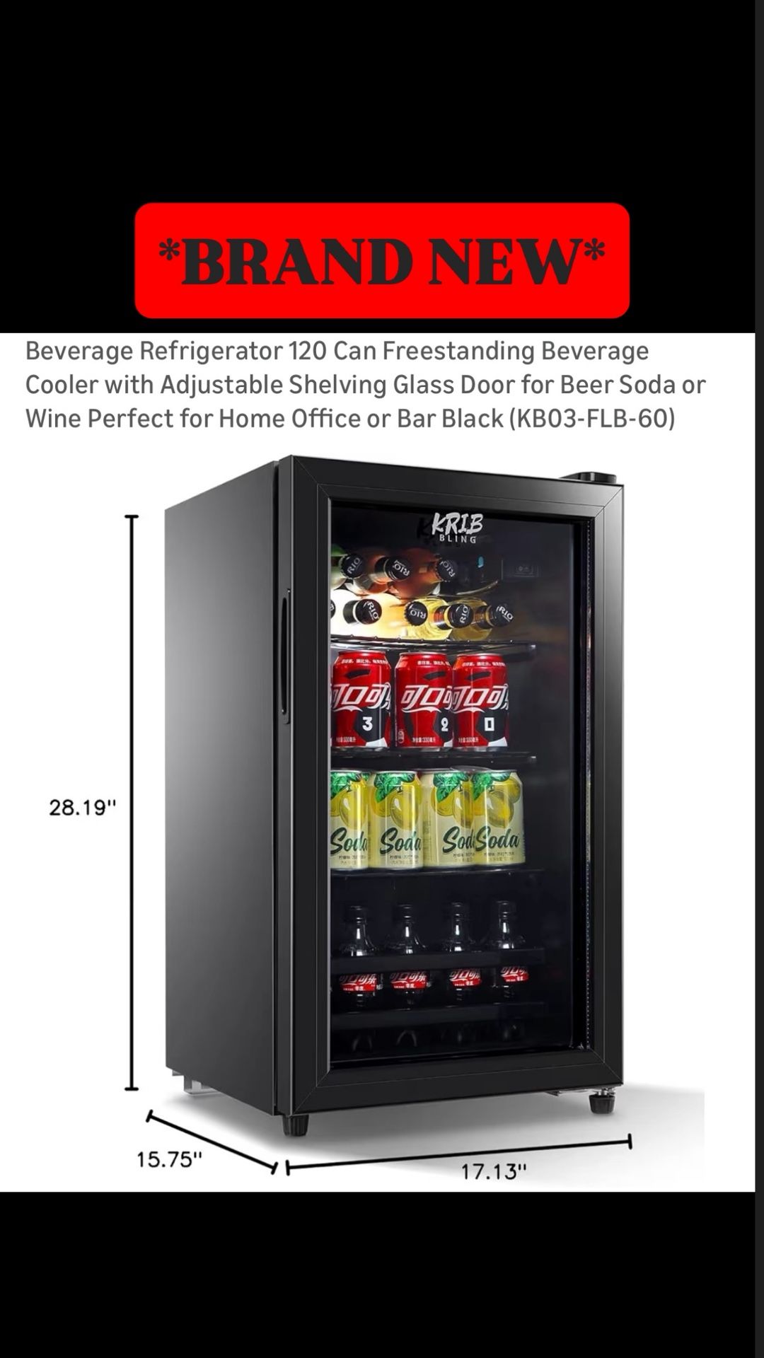 MINI FRIDGE 120 CAN WITH GLASS DOOR