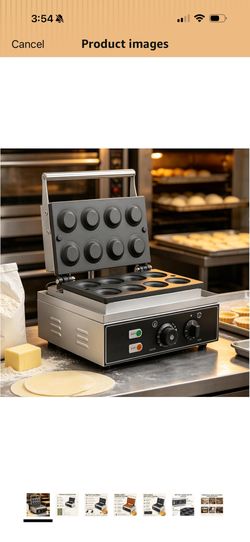 Egg Tart Shell Forming Baking Machine, 8/15-Cavity Commercial Tart Maker 8Round