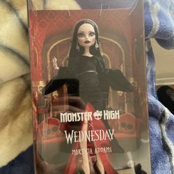 Monster High x Wednesday Morticia Addams Doll (New in Box)