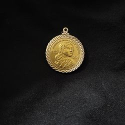 2014 Two Tone American Indian Relief Council Sacagawea Coin Pendant!