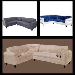 BRAND NEW 7X9FT SECTIONAL COUCHES SOFA  SET . Domino Navy FABRIC 