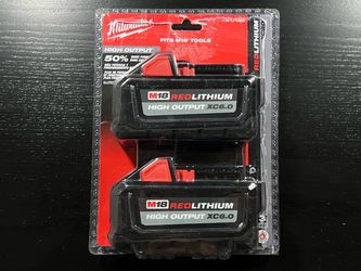 Milwaukee M18 18-Volt Lithium-Ion High Output 6.0Ah Battery 2 Pack 48-11-1862