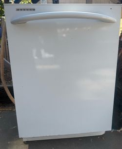 GE Profile dishwasher in white