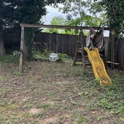 Free Outdoor Swing And Slide Set 