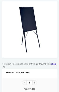 Black Powder Coat Paper pad Easel DaLite 43128 A502 72" Flip Chart Stand Or 38"