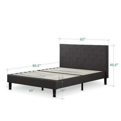  Upholstered Platform Bed,  Queen