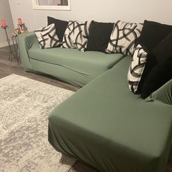 Black 5 Seater L Shaped Couch 