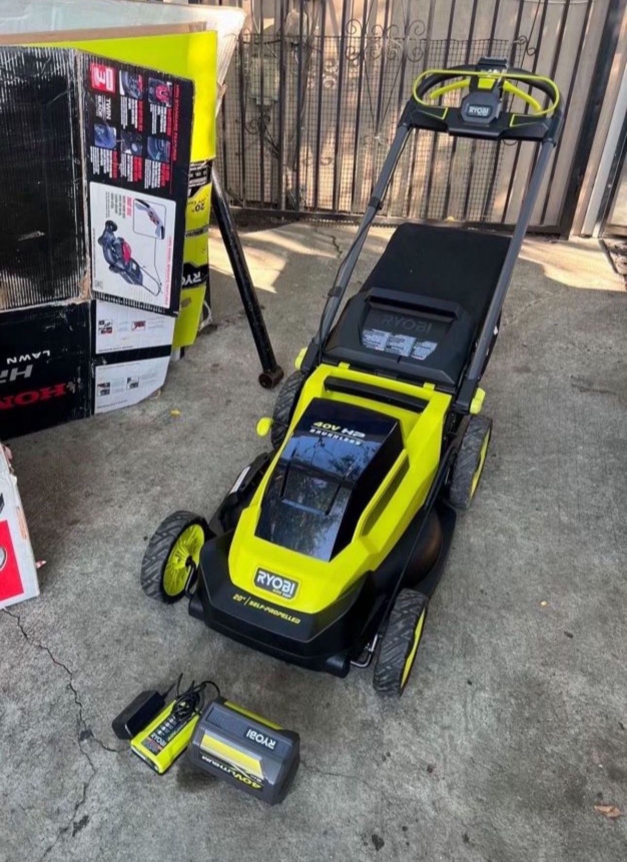 RYOBI 40V HP Brushless 20 in. Cordless Electric Battery Walk Behind Self-Propelled Mower with 6.0 Ah Battery and Charger