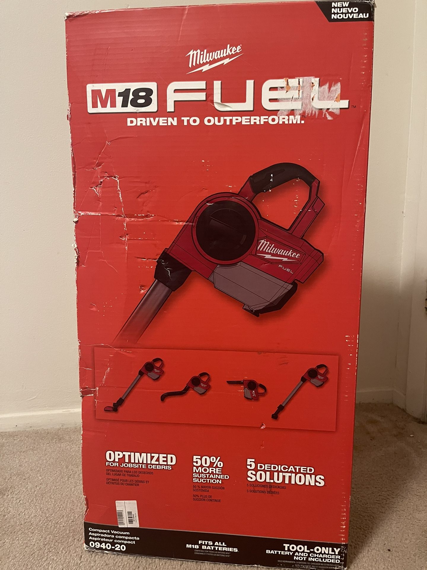 Milwaukee Tool 0940-20 M18 Fuelâ„¢ Cordless Compact Vacuum